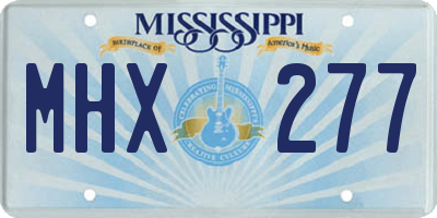 MS license plate MHX277
