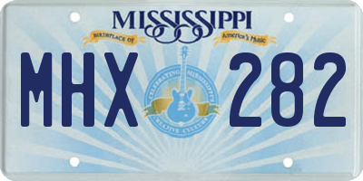 MS license plate MHX282