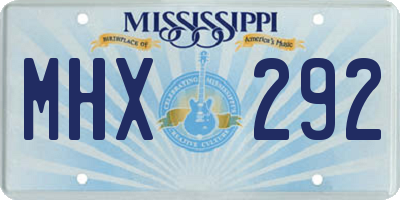 MS license plate MHX292