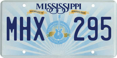 MS license plate MHX295