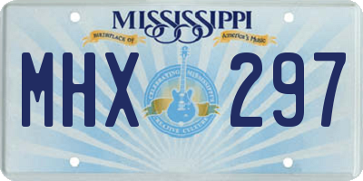 MS license plate MHX297