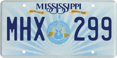 MS license plate MHX299