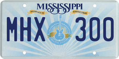 MS license plate MHX300