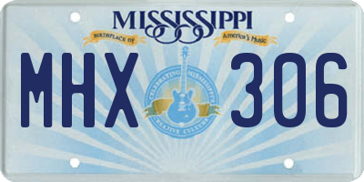 MS license plate MHX306