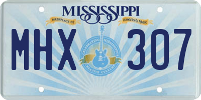 MS license plate MHX307