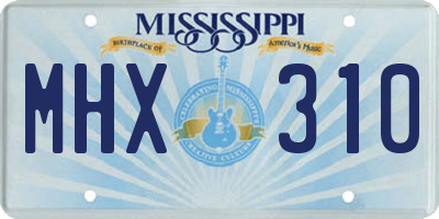 MS license plate MHX310