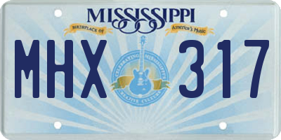MS license plate MHX317