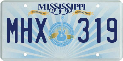 MS license plate MHX319