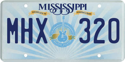 MS license plate MHX320