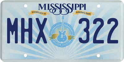 MS license plate MHX322