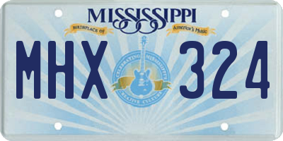MS license plate MHX324