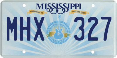 MS license plate MHX327