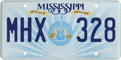 MS license plate MHX328