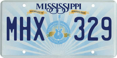 MS license plate MHX329