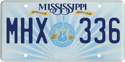 MS license plate MHX336
