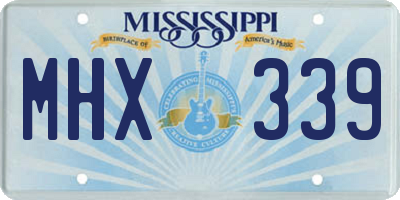 MS license plate MHX339