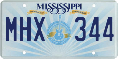 MS license plate MHX344