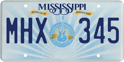 MS license plate MHX345