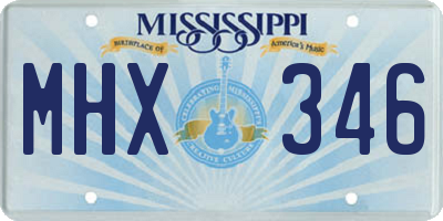 MS license plate MHX346