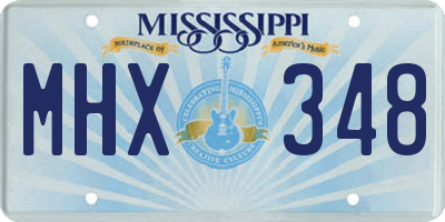 MS license plate MHX348