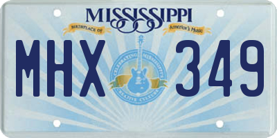 MS license plate MHX349