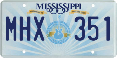 MS license plate MHX351