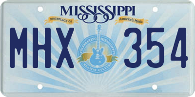 MS license plate MHX354
