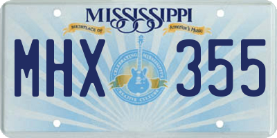 MS license plate MHX355