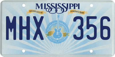 MS license plate MHX356
