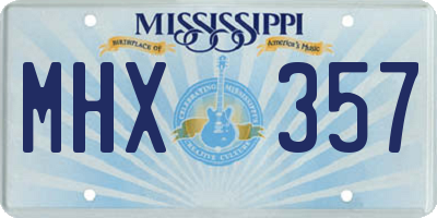 MS license plate MHX357