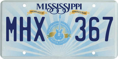 MS license plate MHX367