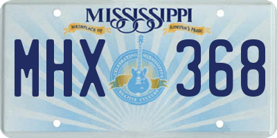 MS license plate MHX368