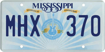 MS license plate MHX370