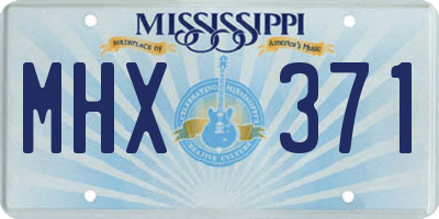 MS license plate MHX371