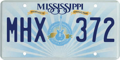 MS license plate MHX372