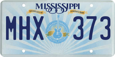 MS license plate MHX373