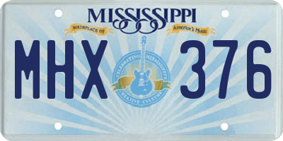 MS license plate MHX376