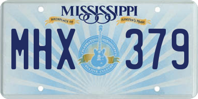 MS license plate MHX379