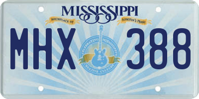 MS license plate MHX388