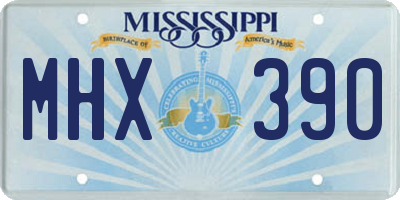 MS license plate MHX390