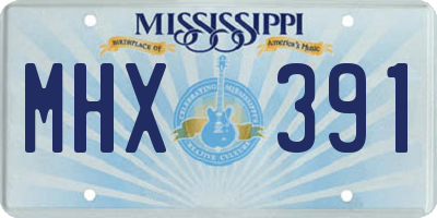 MS license plate MHX391