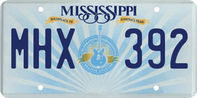 MS license plate MHX392