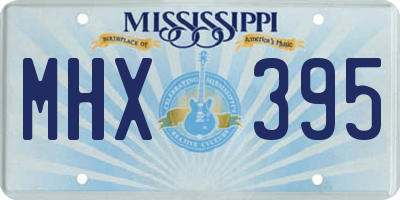 MS license plate MHX395