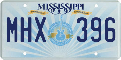 MS license plate MHX396