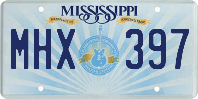 MS license plate MHX397