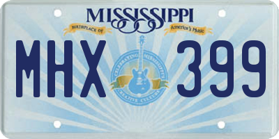 MS license plate MHX399