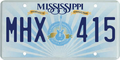 MS license plate MHX415