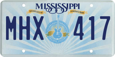 MS license plate MHX417