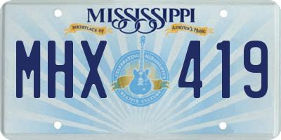 MS license plate MHX419
