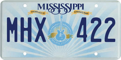 MS license plate MHX422